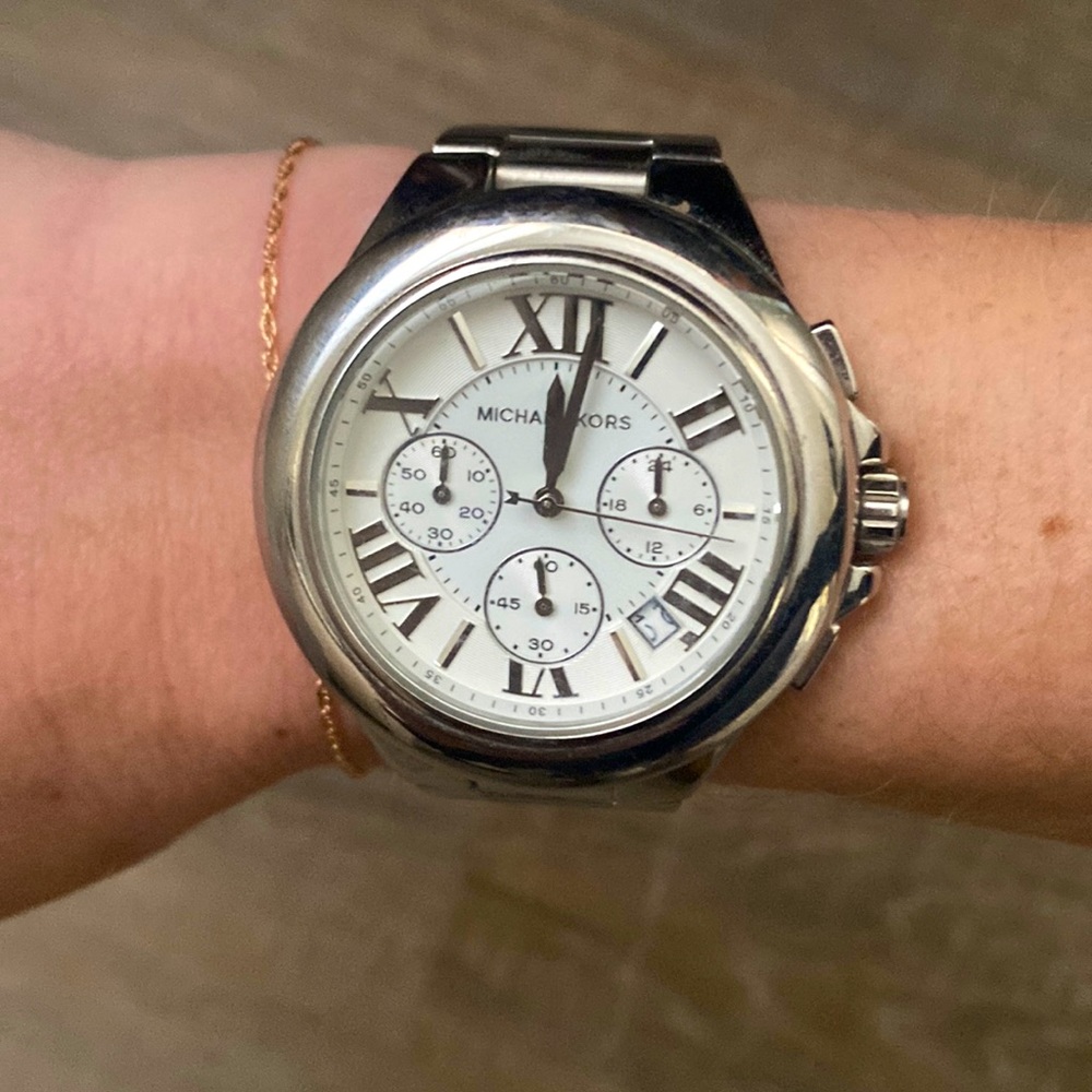 MICHAEL KORS Camille Chronograph Silver Dial Stainless Steel Watch MK5719